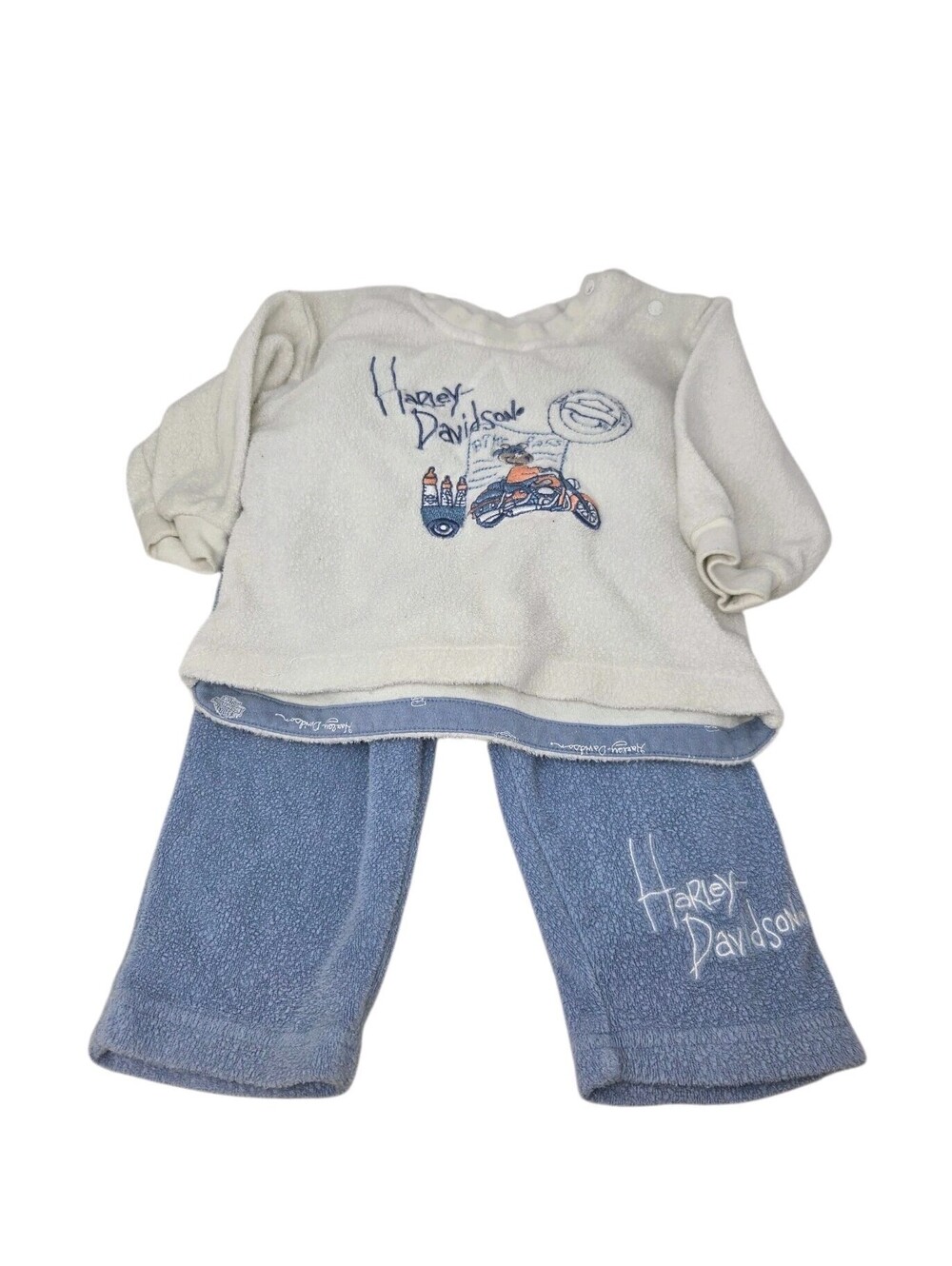 Y2K Harley Davidson Kids Outfit 12 Months Born To Ride Long Sleeve Pants